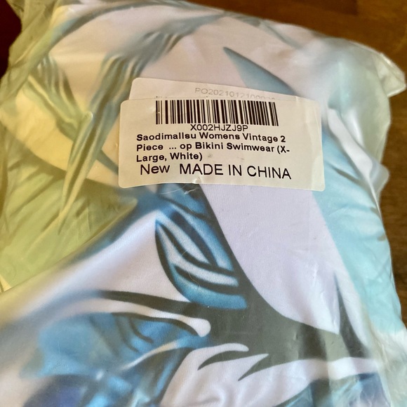 🏖️Saodimallsu Vintage 2 Piece Swimsuit High Neck High Waisted🏖️ NIP - Picture 10 of 13